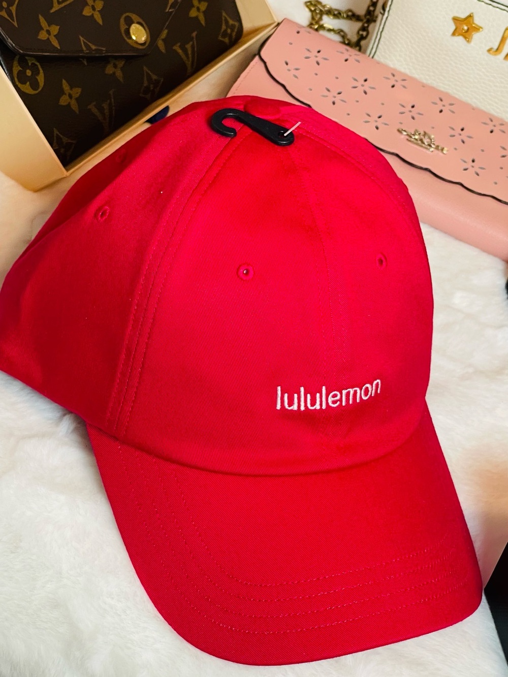 lululemon Authentic bright pink baseball cap with logo tag